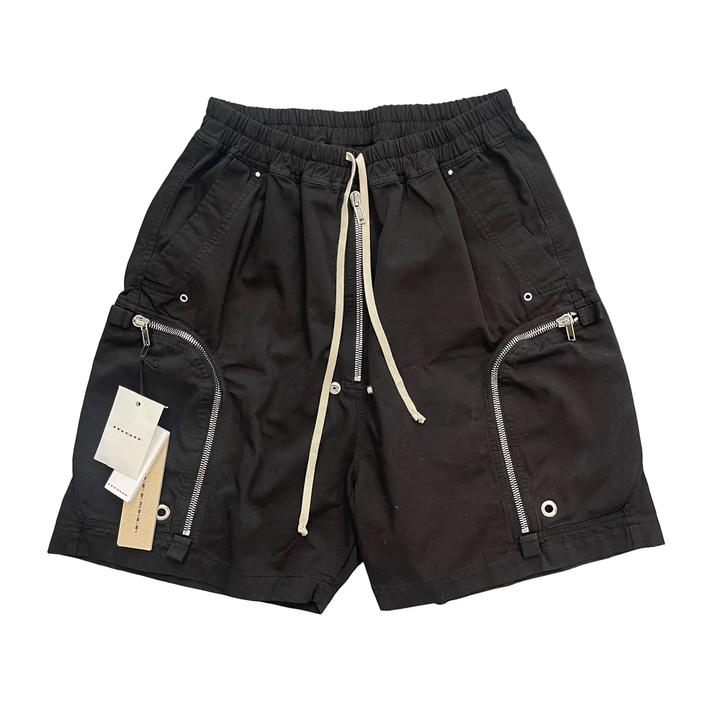 DRKSHDW Heavy Cotton Black Cargo Zipped Shorts