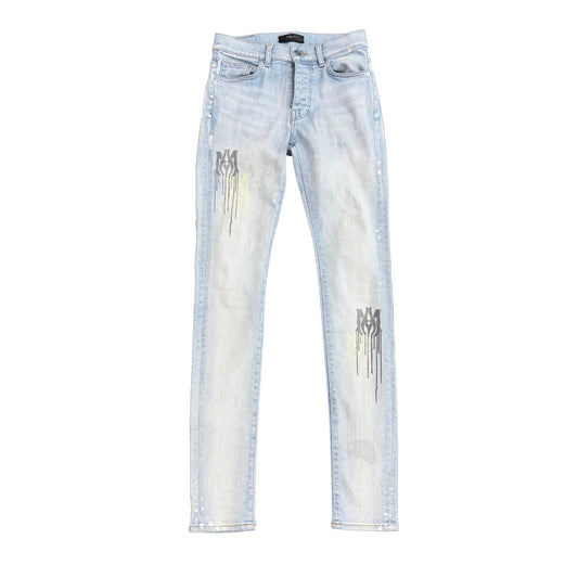Amiri Stencil Denim Blue