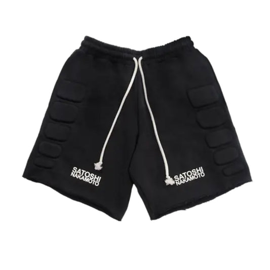 Satoshi Nakamoto Padded Shorts Black