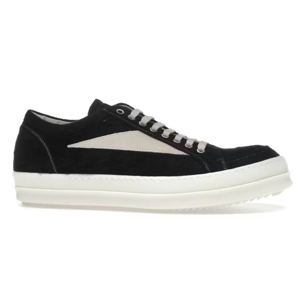 Rick Owens DRKSHDW Black Milk Brushed Cotton Vintage Low Sneakers (USED)