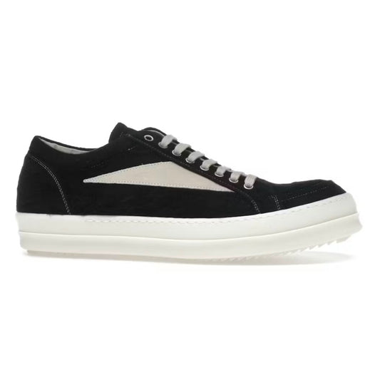 Rick Owens DRKSHDW Black Milk Brushed Cotton Vintage Low Sneakers (Used)