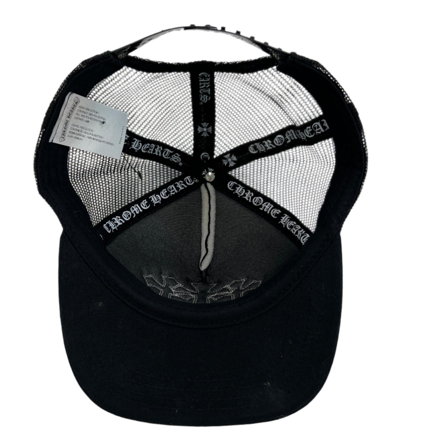 Chrome Hearts Black Triple Patch Trucker Hat