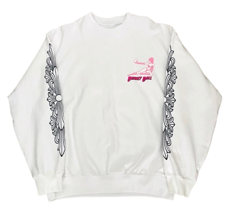 Chrome Hearts DEADLY DOLL CRY ON ME CREWNECK "WHITE"
