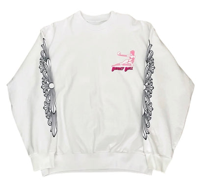 Chrome Hearts DEADLY DOLL CRY ON ME CREWNECK "WHITE"
