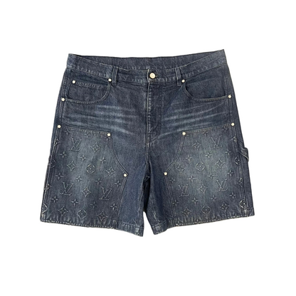Louis Vuitton Blue Monogram Carpenter Denim Shorts