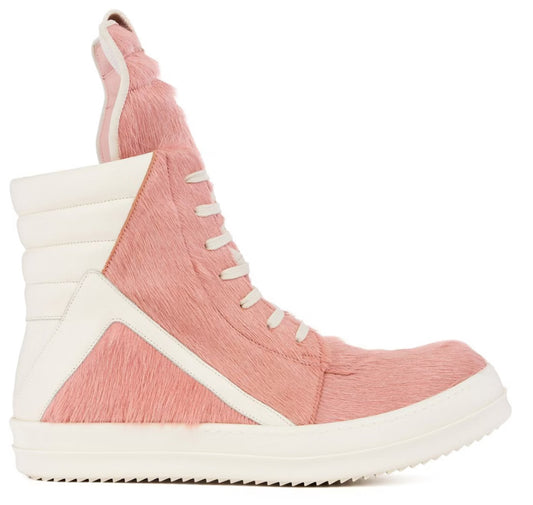 Rick Owen Geobasket Cow Fur Dusty Pink Milk (USED NO BOX)
