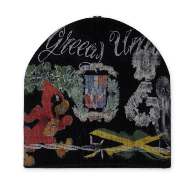 Greedy Unit Black ALL OVER PRINT BEANIE