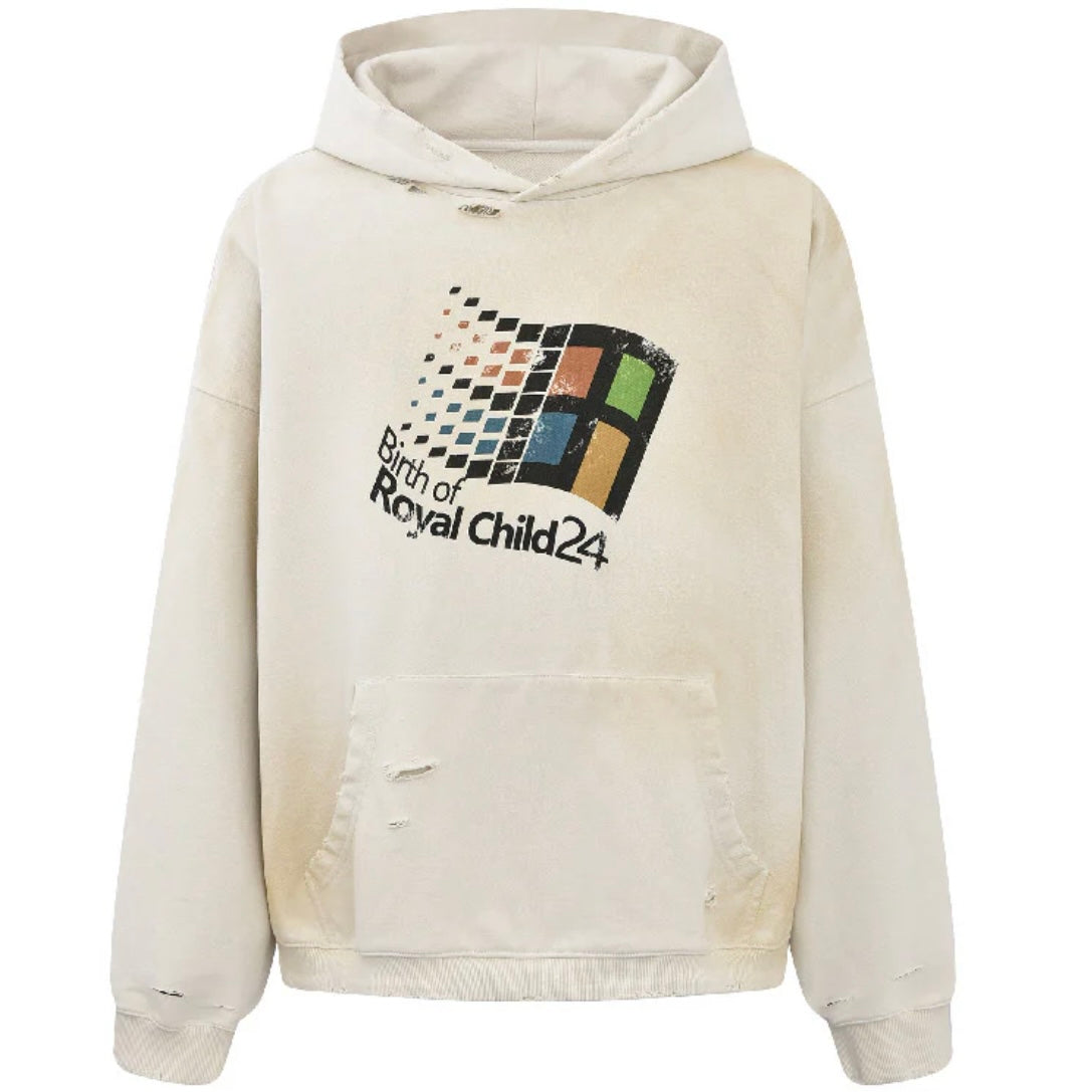 Birth Of Royal Child “Windows24" Retro Distressed Hoodie