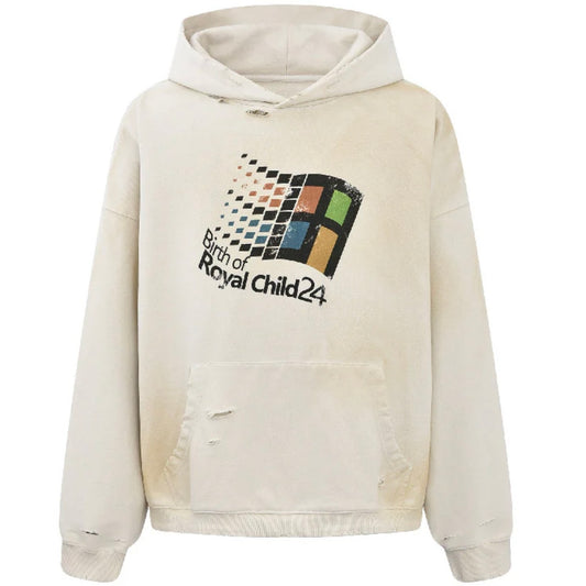 Birth Of Royal Child “Windows24" Retro Distressed Hoodie