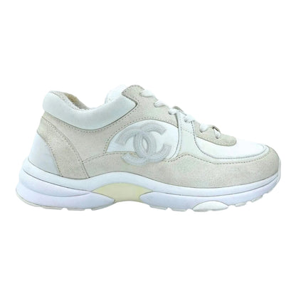 Chanel CC Logo Trainer Low Suede Calfskin Fabric (USED)