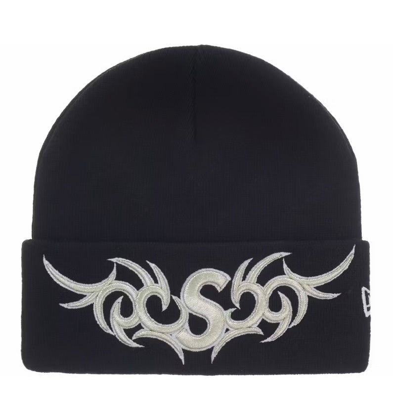 Supreme New Era Tribal S Logo Beanie Black