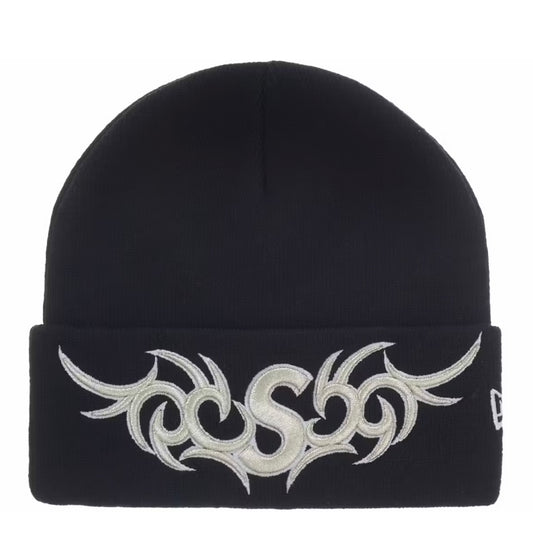 Supreme New Era Tribal S Logo Beanie Black