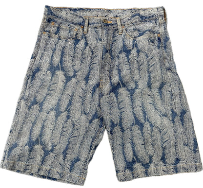 Kapital Indigo 12oz Magpie Feather Denim Shorts