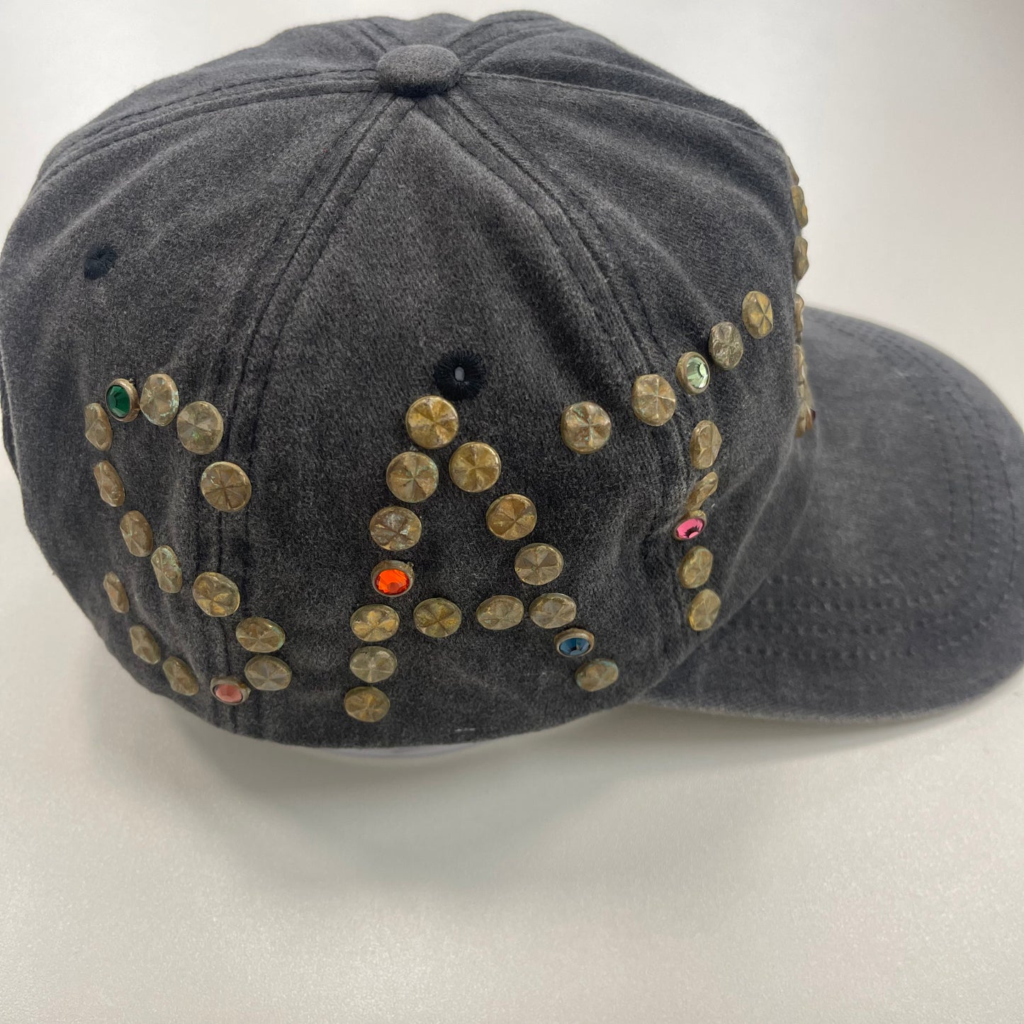 Satoshi Nakamoto studded wrap-around cap