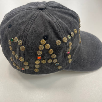 Satoshi Nakamoto studded wrap-around cap