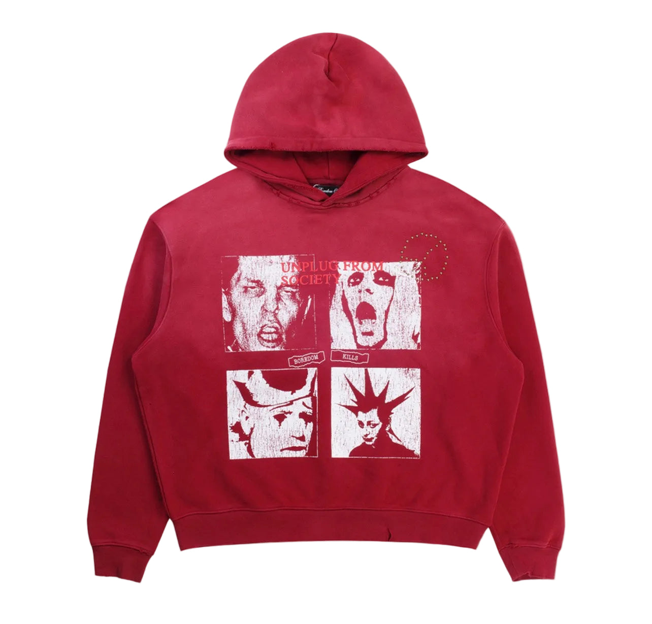 Boredom Kills Unplug Sweatshirt Red