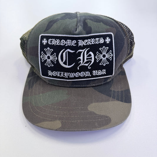 Chrome Hearts Camo CH Hollywood Trucker Hat