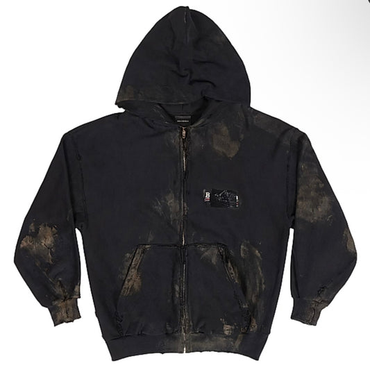 Balenciaga Gaffer Hoodie Mud Wash Zip Up