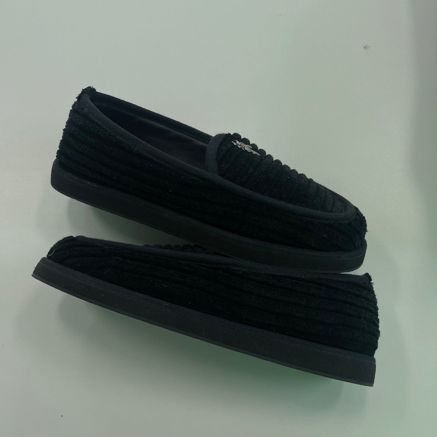 Chrome Hearts Corduroy Dagger Slip-Ons Black (USED)