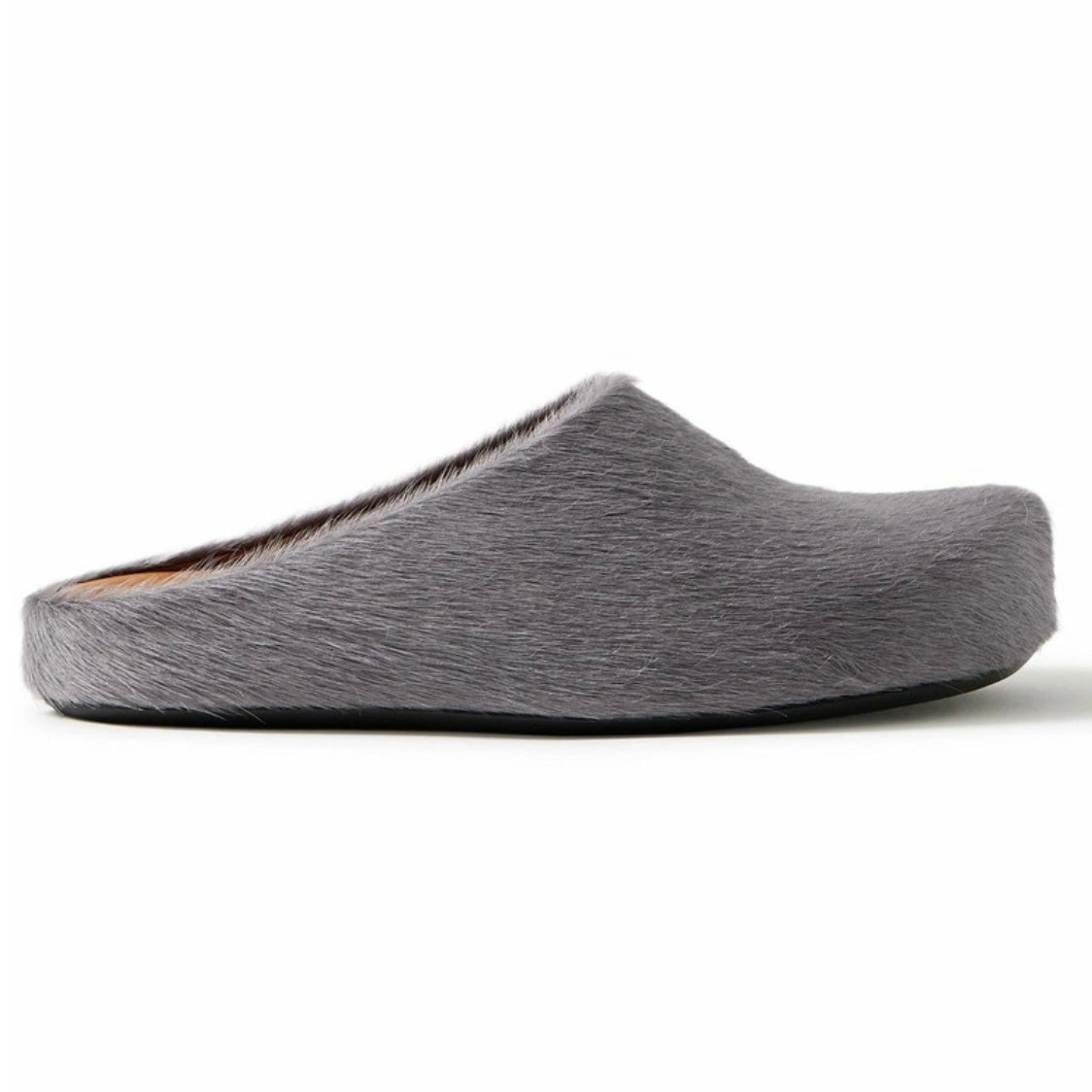 Marni Fussbett Calf Hair Slippers Gray