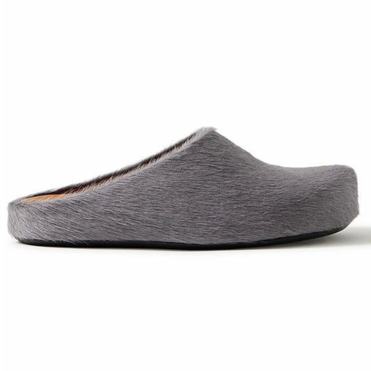 Marni Fussbett Calf Hair Slippers Gray