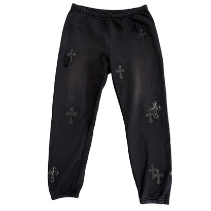 Chrome Hearts Black Cross Patch Sweatpants