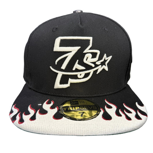 Triple 7 Flame Brim Snapback
