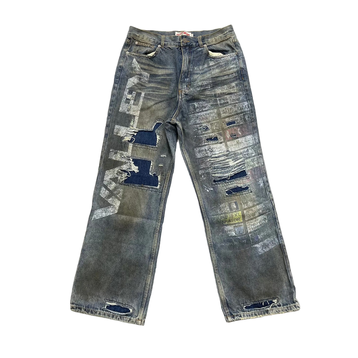Vale Forever Distressed Glitch Denim Jeans