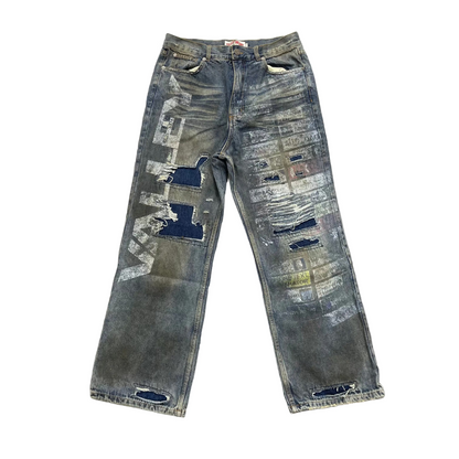 Vale Forever Distressed Glitch Denim Jeans