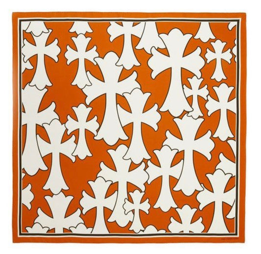 Chrome Hearts Cemetery Silk Scarf Orange