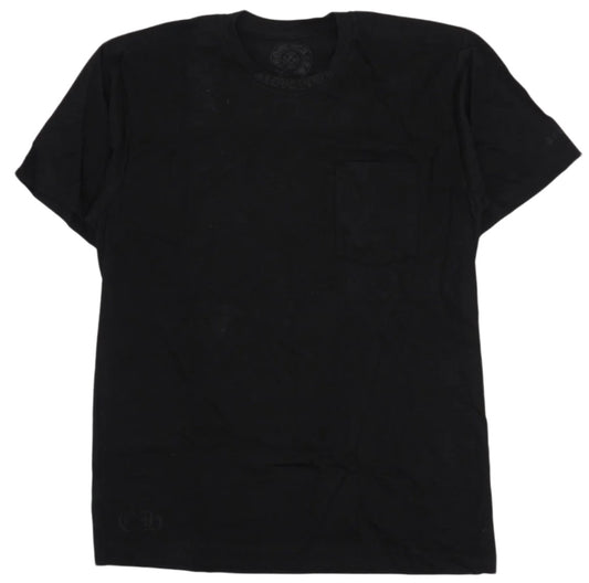 Chrome Hearts Black Cannes Tonal Neck Logo Pocket Tee