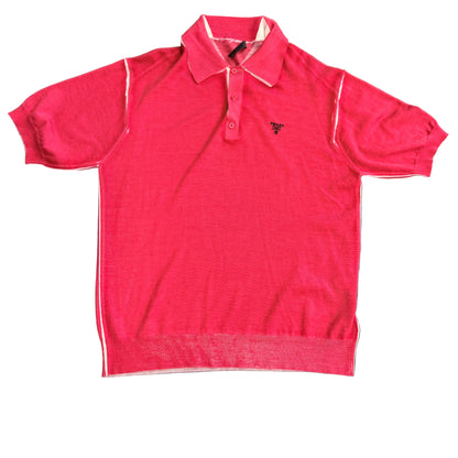 Prada red cashmere polo shirt