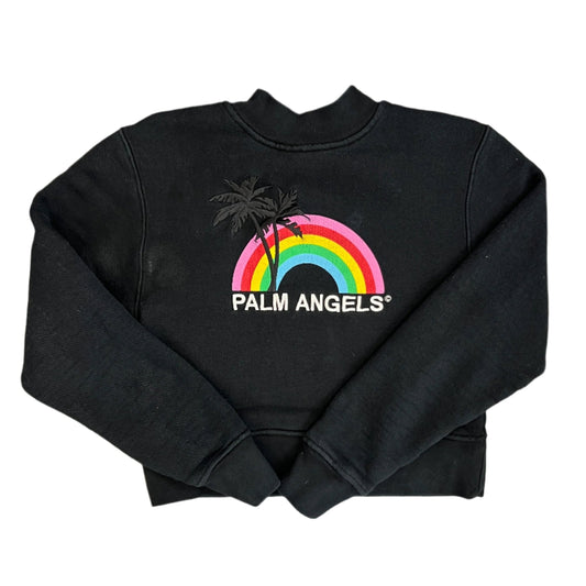 Palm Angles Rainbow Cropped Crewneck Black