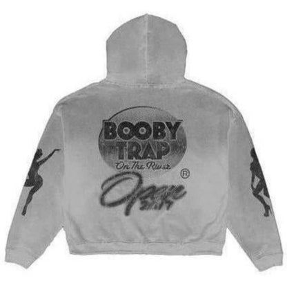 Triple Sevens x Booby Trap Trap Logo Hoodie Grey
