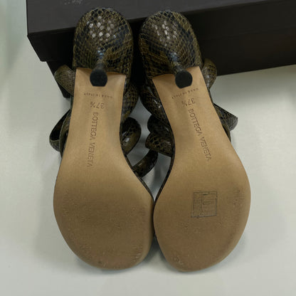 Bottega Veneta Women's Snake-Print High-Heel Sandals (USED)