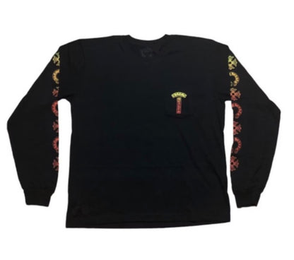 Chrome Hearts Gradient Logo L/S T-shirt Black/Yellow/Orange