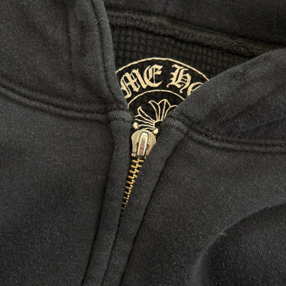 Chrome Hearts Vintage Gold Horseshoe Thermal Zip Up Hoodie
