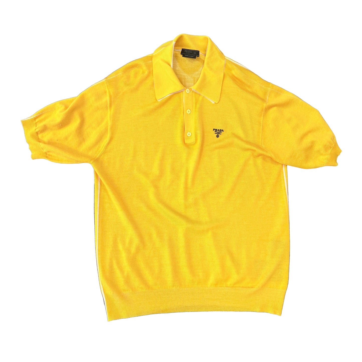 Prada yellow cashmere polo shirt