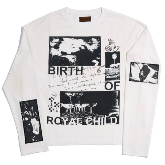 Birth Of A Royal Child 90s Hollywood Long Sleeve Tee WHT　