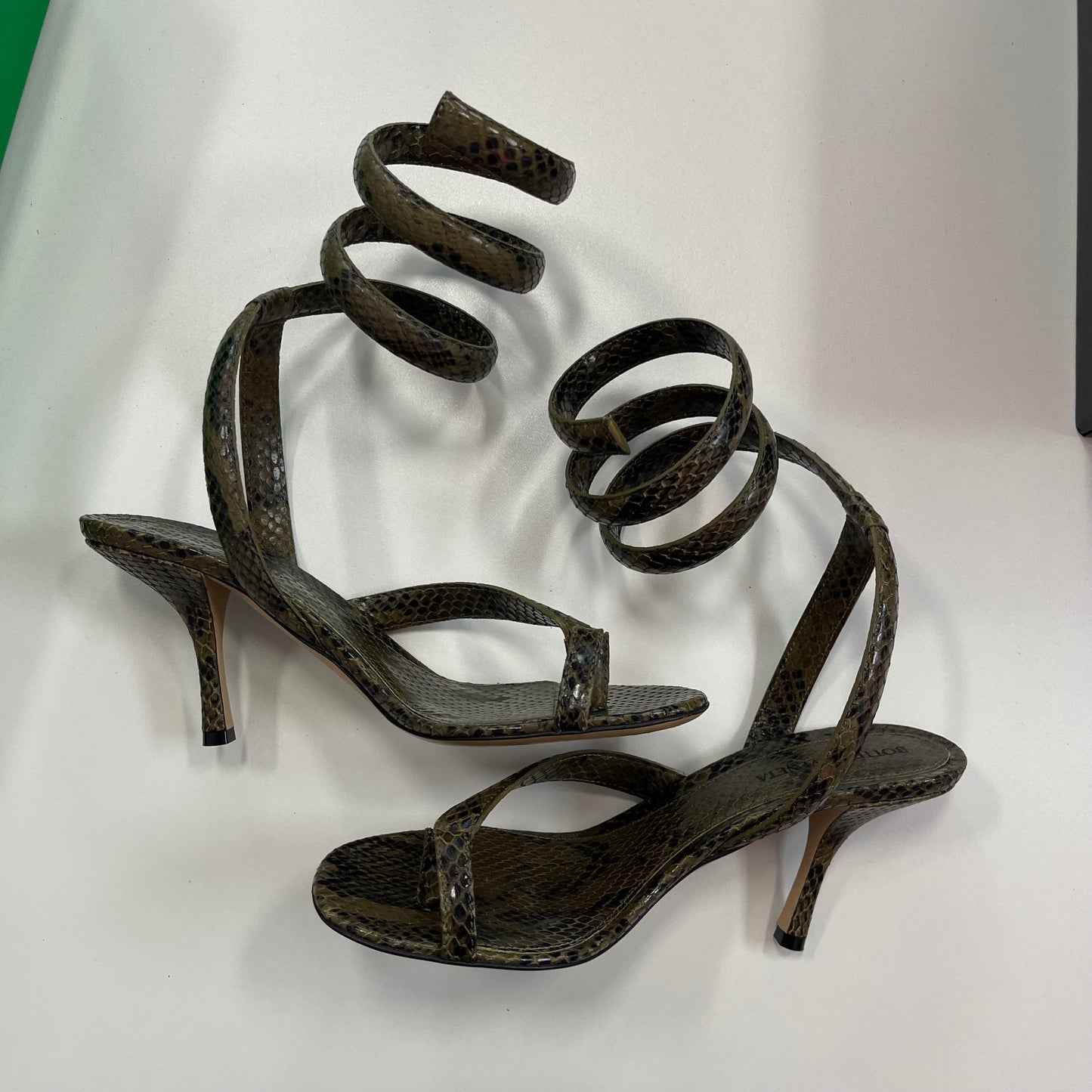 Bottega Veneta Women's Snake-Print High-Heel Sandals (USED)