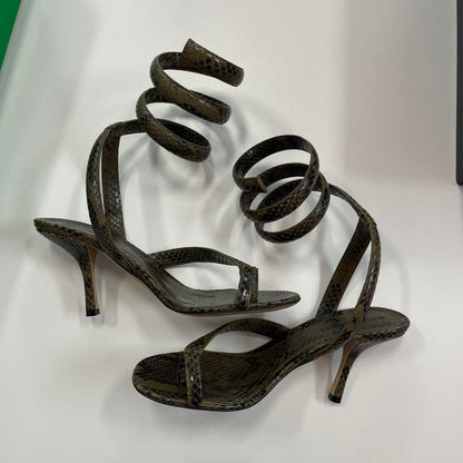 Bottega Veneta Women's Snake-Print High-Heel Sandals (USED)
