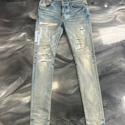 Amiri Jeans Blue Spell Out