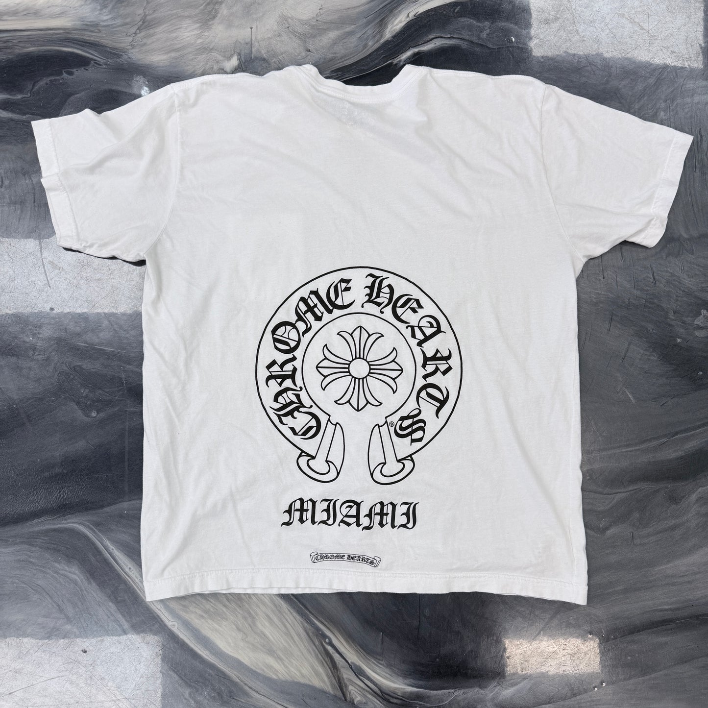 Chrome Hearts White Horseshoe Pocket Tee
