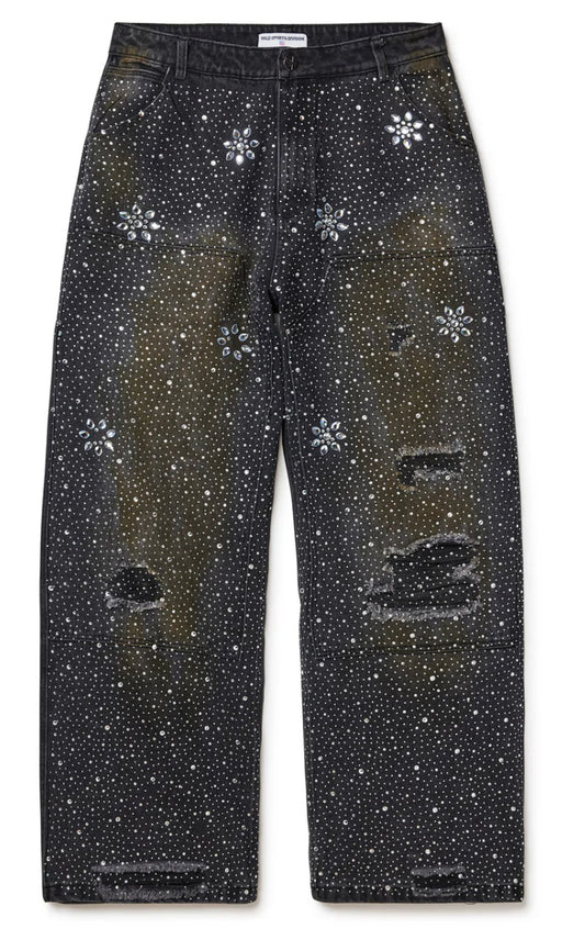 Vale Black Crystal Painter Denim