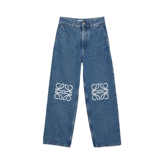 Loewe Anagram Baggy Jeans Mid Blue Denim