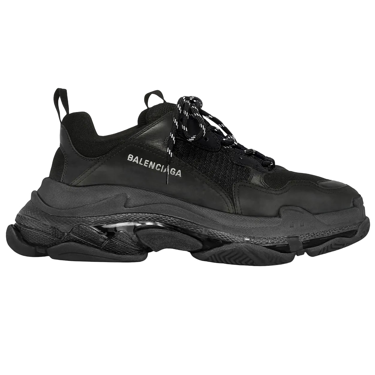 Balenciaga Triple S Black Distressed Sneaker (Used)(No Box)