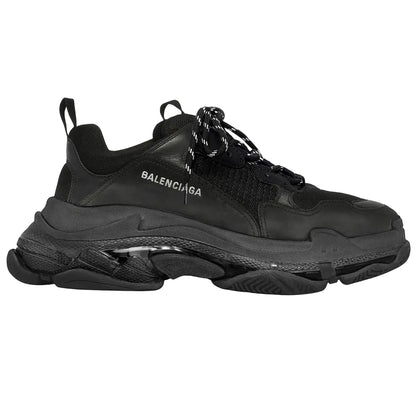 Balenciaga Triple S Black Distressed Sneaker (Used)(No Box)