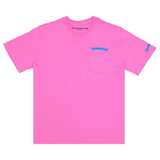 Chrome Hearts Scroll Logo Pocket Tee 'Pink/Blue'