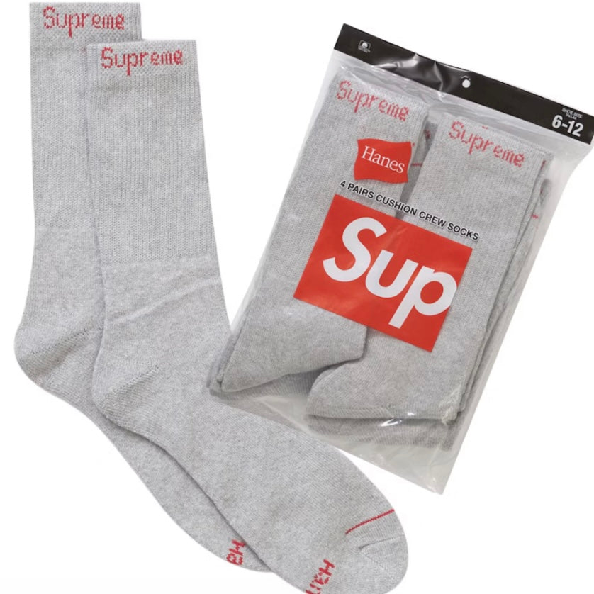 Supreme Hanes Crew Socks Grey (1 Pair)