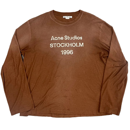 Acne Studios Logo 1996 Long-Sleeve T-Shirt in Chocolate Brown